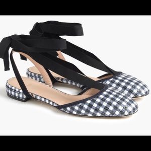 J.Crew Sequin Tie up Flats